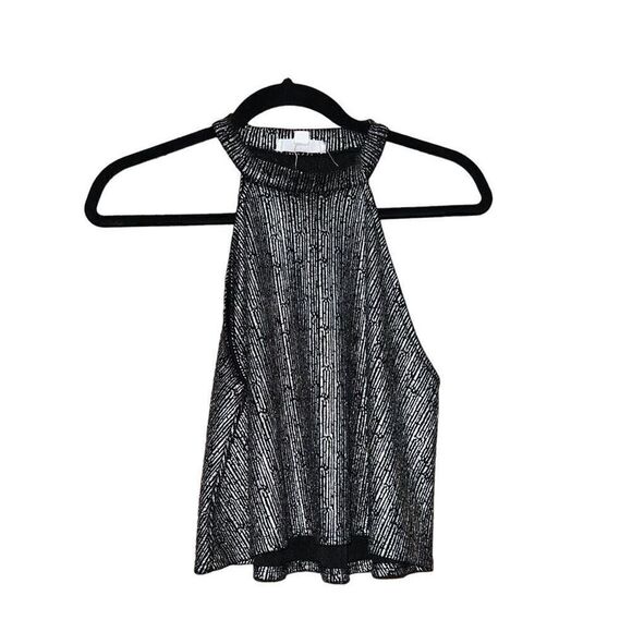 STELLA LUCE Silver And Black Blouse Size Large - Picture 1 of 4